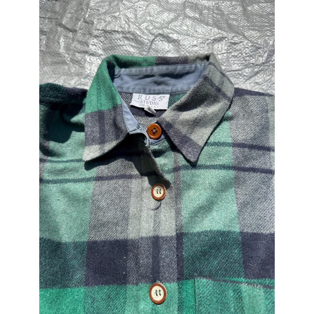 vintage size 8 Russ studio flannel womens repair both cuffs need new buttons - Picture 7 of 8